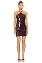 view 1 of 4 Camelia Sequin Mini Dress in Rum Raisin
