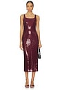 view 1 of 4 Sandra Sequin Dress in Rum Raisin