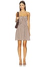 view 1 of 4 ROBE COURTE YUKI in Brown Gingham