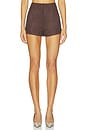 view 1 of 6 Marais Faux Suede Shorts in Chocolate Fondant