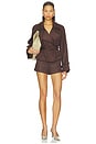 view 5 of 6 Marais Faux Suede Shorts in Chocolate Fondant