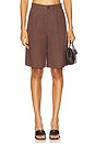 view 1 of 6 Dion Linen Bermuda Shorts in Brown