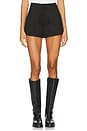 view 1 of 6 Elodie Hayes Vegan Suede Shorts in Black