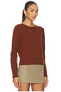 view 2 of 4 Elodie Laon Crew Sweater in Deep Mahogany