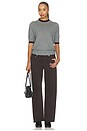 view 5 of 4 Sloane Contrast Crew Neck Sweater in Grey Brown