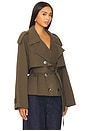view 2 of 4 Elodie Eleanor Cropped Trench Coat in Olive