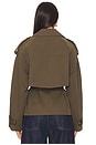 view 3 of 4 Elodie Eleanor Cropped Trench Coat in Olive