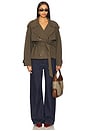 view 4 of 4 Elodie Eleanor Cropped Trench Coat in Olive