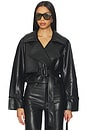 view 1 of 4 Elodie Charles Vegan Leather Crop Jacket in Black
