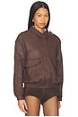 view 3 of 5 Elio Vegan Suede Jacket in Choco Brown