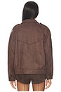 view 4 of 5 Elio Vegan Suede Jacket in Choco Brown