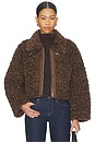 view 1 of 5 Rio Faux Fur Jacket in Choco Brown