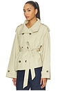 view 4 of 5 Saint Cropped Trench Jacket in Khaki