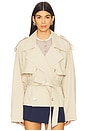 view 1 of 4 Eleanor Cropped Trench Coat in Khaki