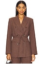 view 1 of 4 Dion Linen Blazer in Brown