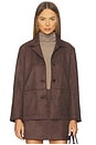 view 1 of 5 Elodie Hayes Vegan Suede Jacket in Deep Mahogany