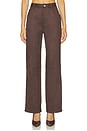 view 1 of 6 Etienne Faux Suede Pant in Chocolate Fondant