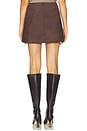 view 4 of 6 Elodie Mina Vegan Suede Mini Skirt in Deep Mahogany