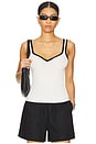 view 1 of 4 Shay Tank Top in White & Black