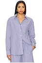 view 1 of 6 Miley Stripe Shirt in Navy & White Stripe
