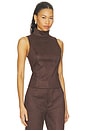 view 2 of 4 Etienne Faux Suede Top in Chocolate Fondant