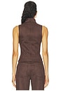 view 4 of 4 Etienne Faux Suede Top in Chocolate Fondant