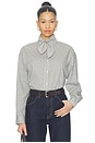 view 1 of 5 Clair Tie Neck Shirt in Ecru Black