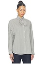 view 2 of 5 Clair Tie Neck Shirt in Ecru Black