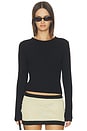 view 2 of 4 Noir Lace Back Ribbed Top in Black