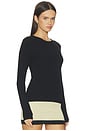 view 3 of 4 Noir Lace Back Ribbed Top in Black