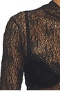 view 6 of 5 TOP ENCAJE CALAIS  in Black
