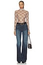 view 5 of 5 Bourbon Turtleneck Mesh Top in Brown Plaid