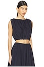 view 2 of 4 Bari Poplin Top in Navy