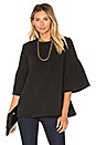 view 1 of 4 Long Sleeve Flute Sleeve Top in Black
