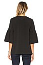 view 3 of 4 Long Sleeve Flute Sleeve Top in Black