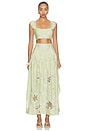 view 5 of 6 Ambrosia Long Skirt in Green