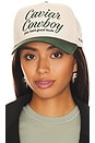view 1 of 4 Caviar Cowboy Cap in Beige & Forest Green