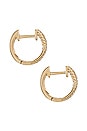 view 2 of 2 Interlocking Diamond And Gold Twist Huggie Earrings in Yellow Gold