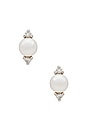 view 1 of 2 Diamond And Pearl Stud Earring in 14k Yellow Gold