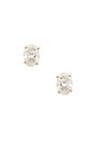 view 1 of 3 Diamond Oval Stud Earring in Yellow
