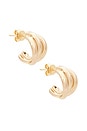 view 1 of 4 PENDIENTES KNOT HUGGIE in Yellow Gold