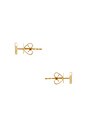 view 3 of 3 Diamond Mini Disc Studs in Yellow Gold & Diamond