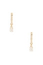 view 3 of 3 Oval Drop Diamond Mini Huggie Earrings in Gold