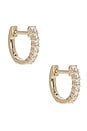 view 1 of 4 Full Cut Diamond Arc Mini Huggie Earring in Gold