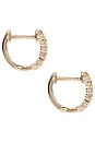 view 2 of 4 Full Cut Diamond Arc Mini Huggie Earring in Gold