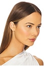 view 4 of 4 Full Cut Diamond Arc Mini Huggie Earring in Gold