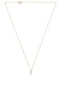 view 2 of 3 White Diamond Cross Necklace in Gold