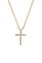 view 3 of 3 White Diamond Cross Necklace in Gold