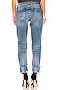 view 4 of 4 Cuffed Slim Boyfriend Jeans in Mid Wash Destroyed