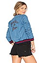 view 1 of 7 BLOUSON BOMBER BRODÉ JARDIN DE FLEURS in Blue